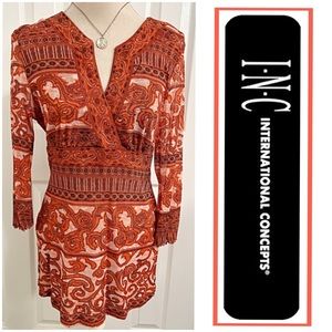 INC International Concepts, Lined Sheer Tunic Blouse/ Shirt